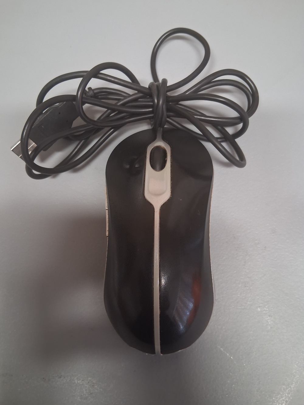 Dell Black Wired USB Mouse with Silver Trim